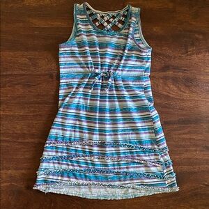 🎉5/25🎉 Boston Traders Girls Striped Criss Cross Sundress Blue Purple Size 7/8